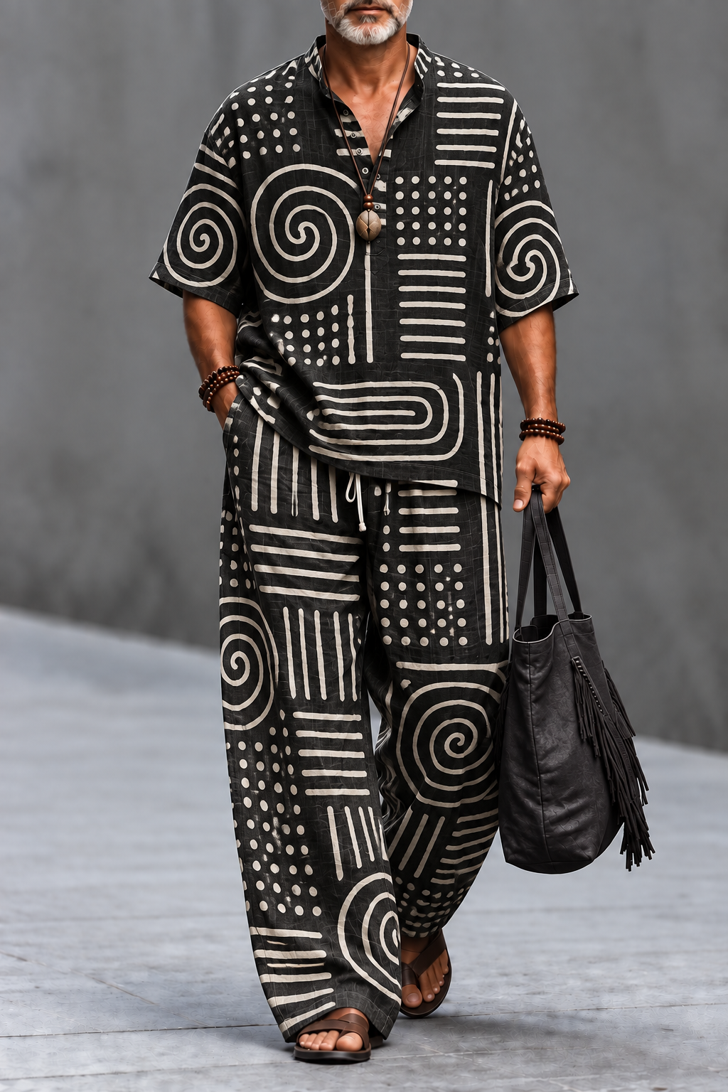 Sacred Symbols Printed Shirt & Pants Set